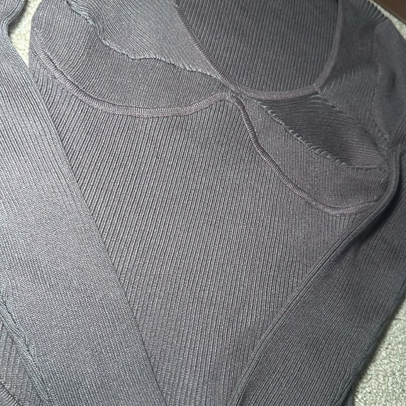 Brown Ribbed Sweater Bodysuit - Picture 5 of 7